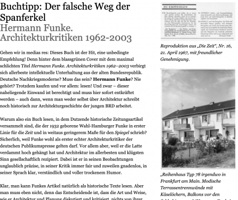 Hermann Funke Architekturkritiken